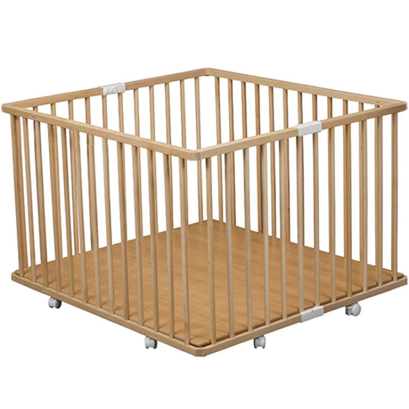 Parc bébé pliable à plancher Gaby en bois massif (92 x 98 cm) Combelle