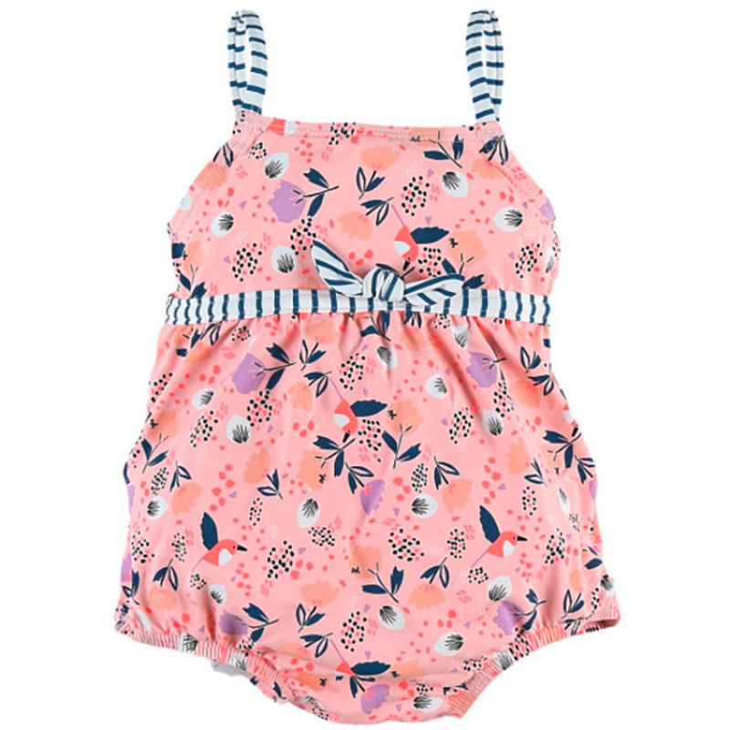 Maillot de bain double protection imprimé fleuri rose (36 mois) Archimède