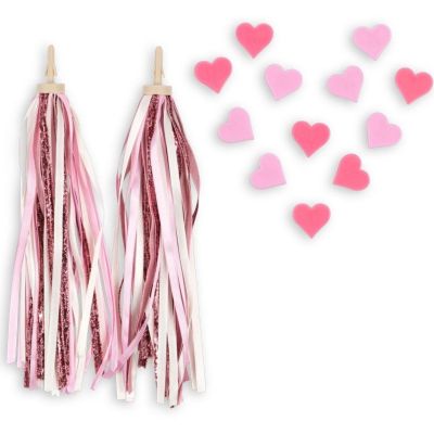 Lot de 2 décorations pour guidon vélo enfant Pink Glitter  par Konges Slojd