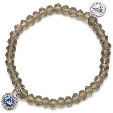 Bracelet Charm perles champagne charm bleu  par Proud MaMa
