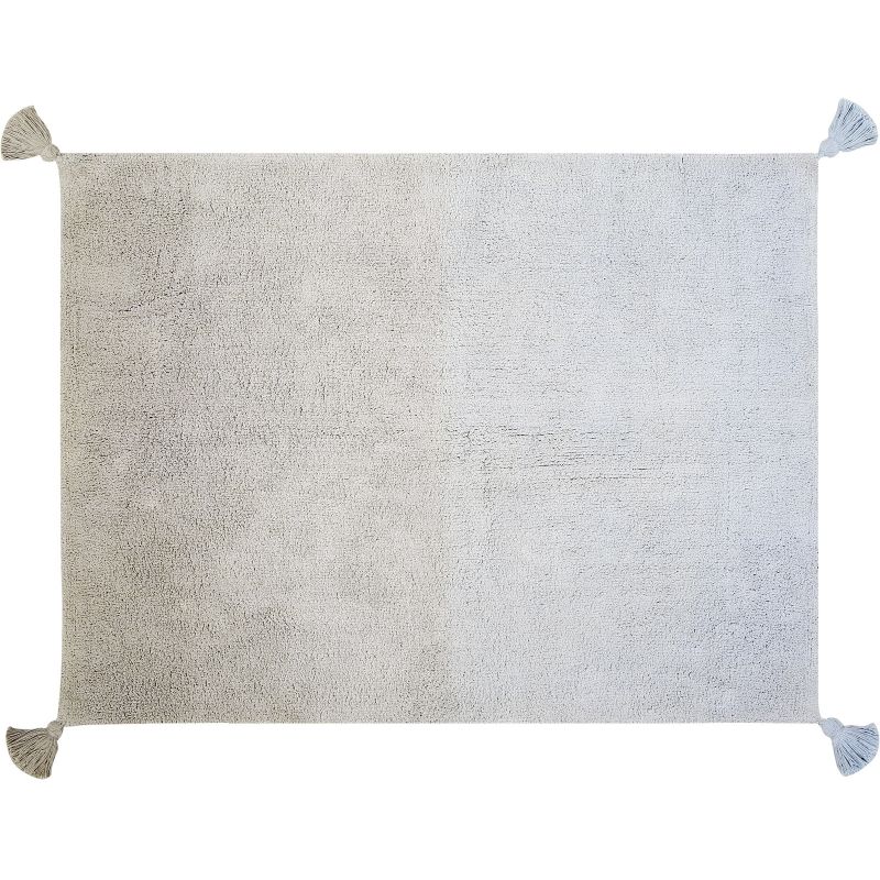 Tapis lavable dégradé avec pompons gris bleu gris (120 x 160 cm) Lorena Canals