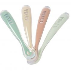 Lot de 4 cuillères silicone 1er âge Natural set - Béaba