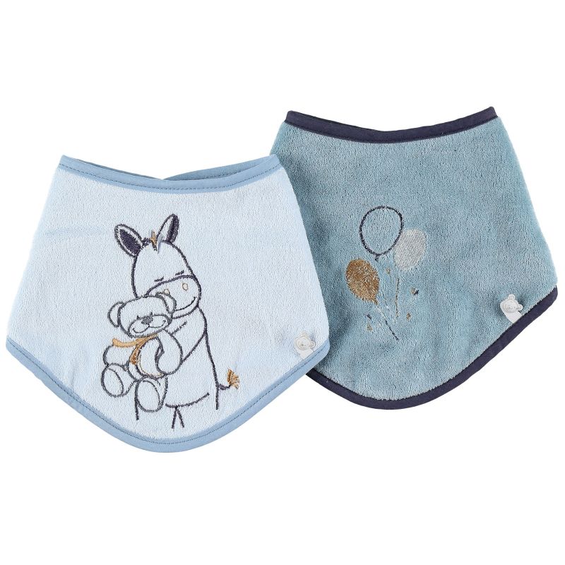 Lot de 2 bavoirs bandana Achille & Zebrito Noukie's