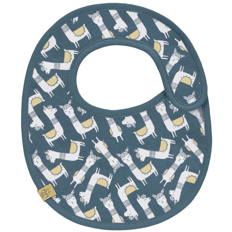 Bavoir de naissance en éponge imperméable Glama Lama bleu Lässig