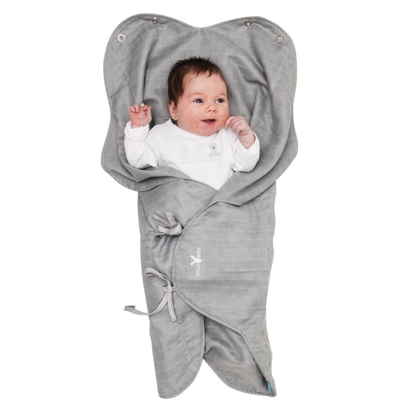 Couverture nomade été mousseline gris (0-9 mois) Wallaboo