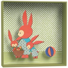 Tableau relief Famille lapin  par Djeco