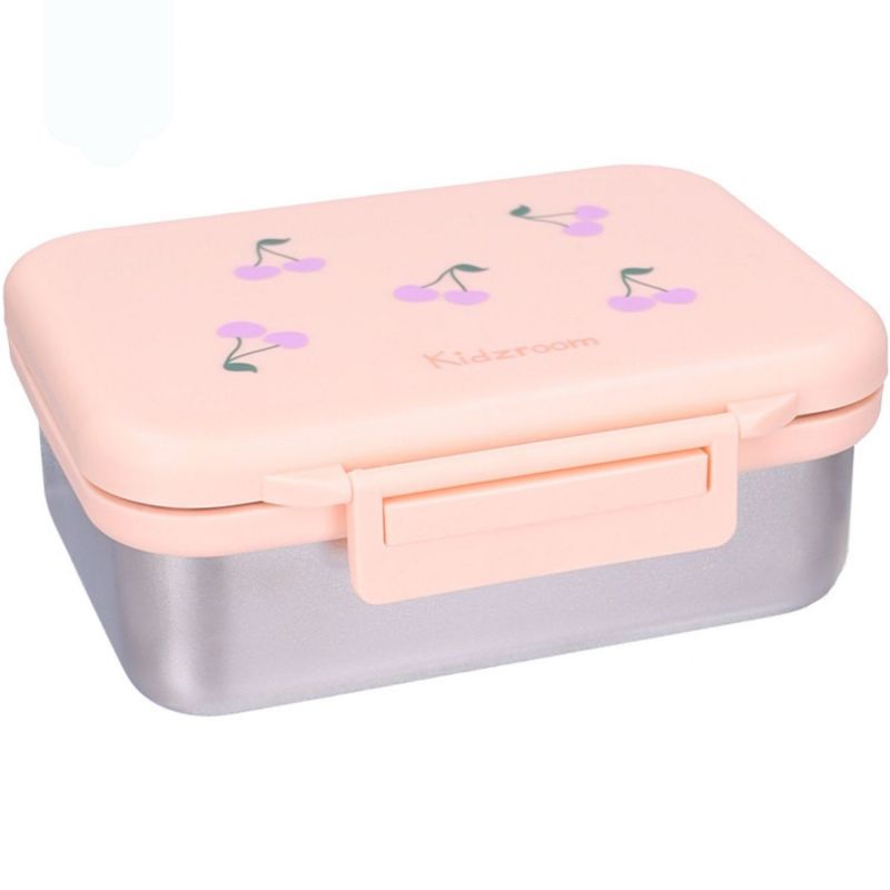 Lunch box inox 2 compartiments Cerises rose Kidzroom Produit 1