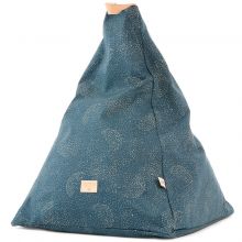 Pouf Keops frome triangle Gold bubble Night blue  par Nobodinoz