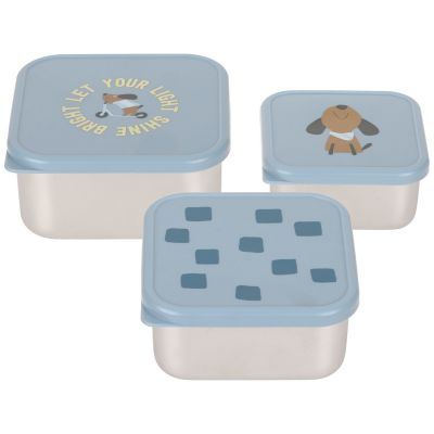 Lot de 3 petites boîtes à goûter inox Pattern Part