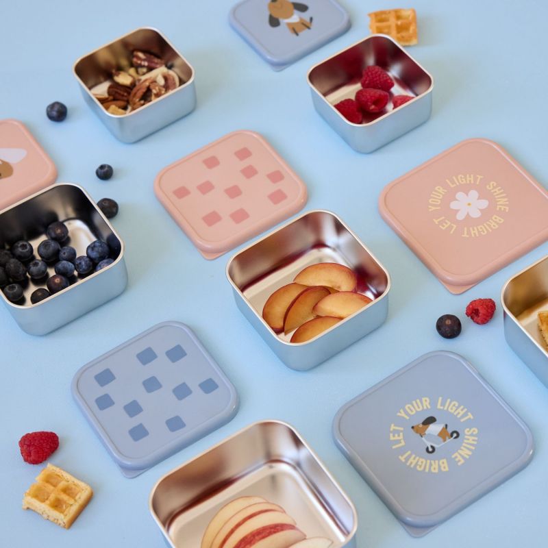 Lot de 3 petites boîtes à goûter inox Pattern Part Lässig Ambiance 2