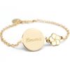 Bracelet enfant fleur laqué ivoire plaqué or (personnalisable) - Petits trésors