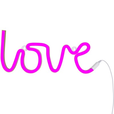 Lampe murale néon Love rose A Little Lovely Company