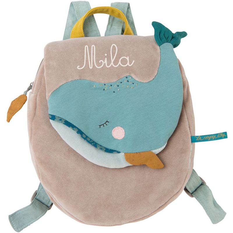 Sac à dos baleine Joséphine Le voyage d'Olga (personnalisable) Moulin Roty