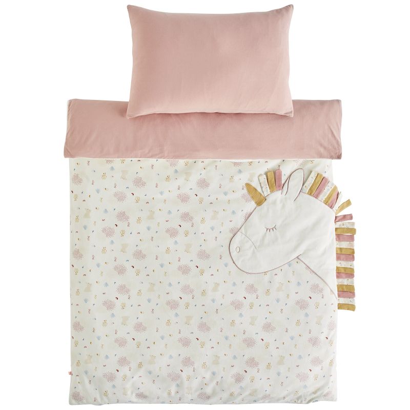 Housse de couette + taie d'oreiller Lina la licorne (100 x 140 cm) Noukie's