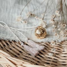 Bola de grossesse Canopée cordon personnalisable (or jaune 18 carats) - Pleine Lune