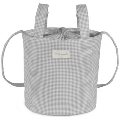 Sac Bucket Little Bloom Vichy Gris Pasito a pasito