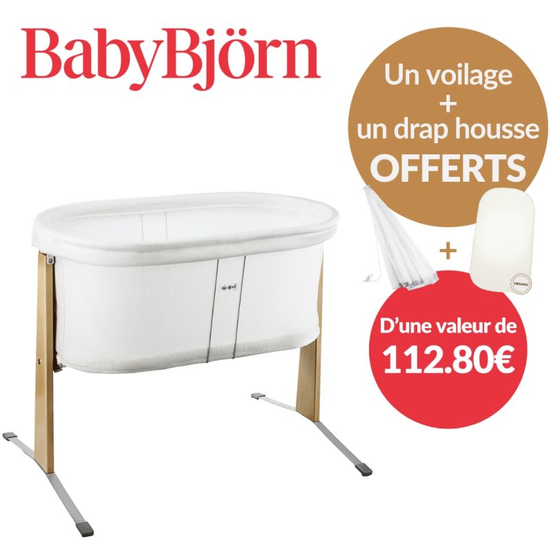 Pack Berceau blanc + drap housse + voilage BabyBjörn