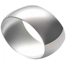 Rond de serviette Lien Concave personnalisable (métal argenté)  par Daniel Crégut