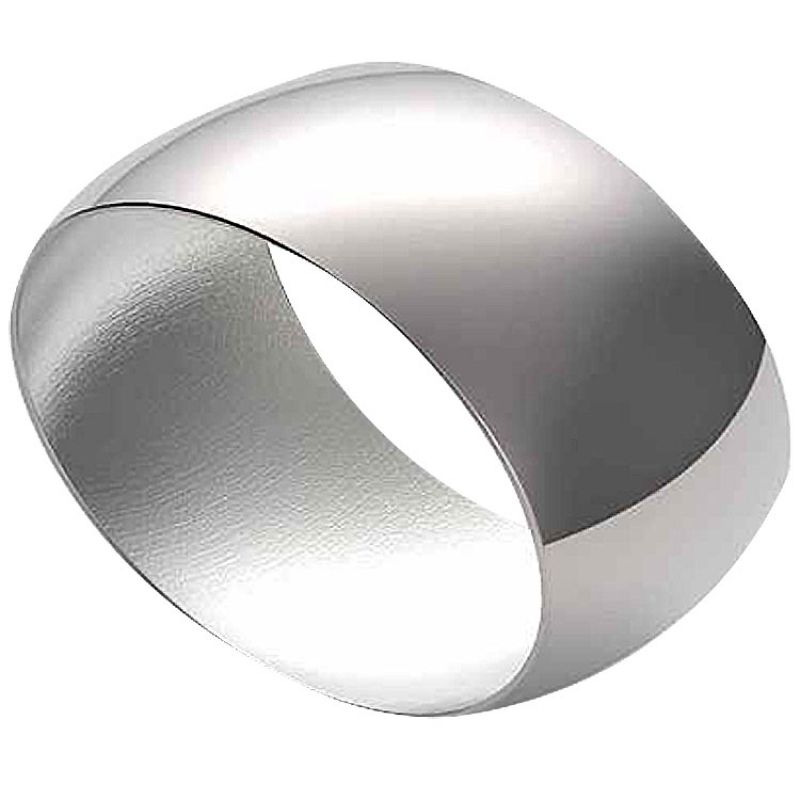 Rond de serviette Lien Concave personnalisable (métal argenté) Daniel Crégut