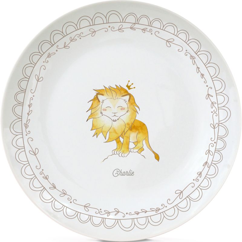 Assiette en porcelaine Lion (personnalisable) Gaëlle Duval