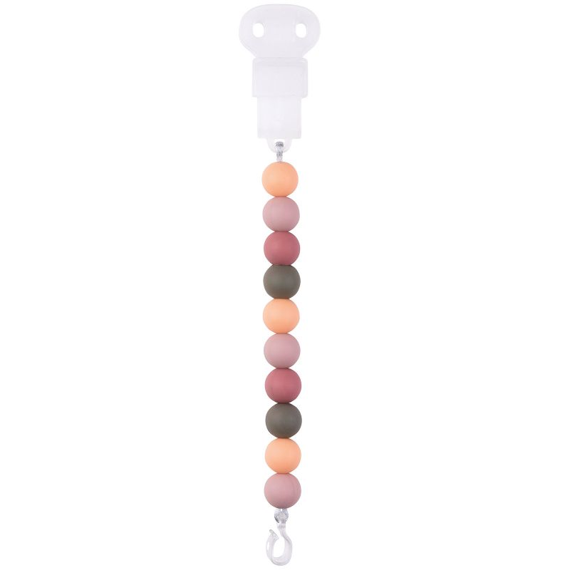 Attache sucette pêche et rose Nattou