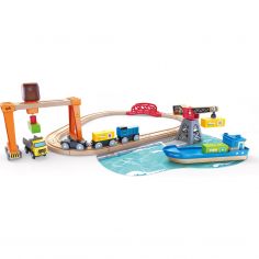 Circuit de train cargo et grue - Hape