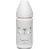 Biberon en verre Hygge Baby moustaches lapin gris (240 ml)  par Suavinex