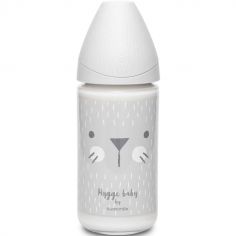 Biberon en verre Hygge Baby moustaches lapin gris (240 ml)