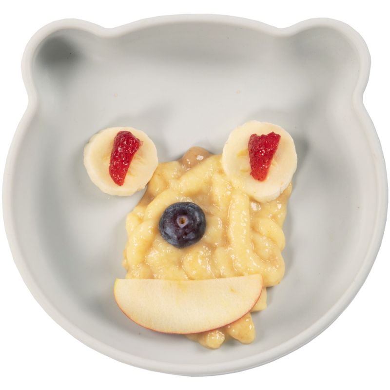 Assiette ventouse ourson gris Bo Jungle