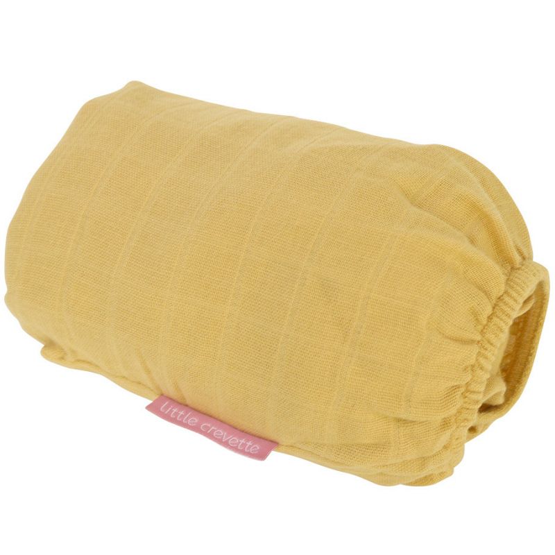 Drap housse en coton bio moutarde (60 x 120 cm) Little Crevette