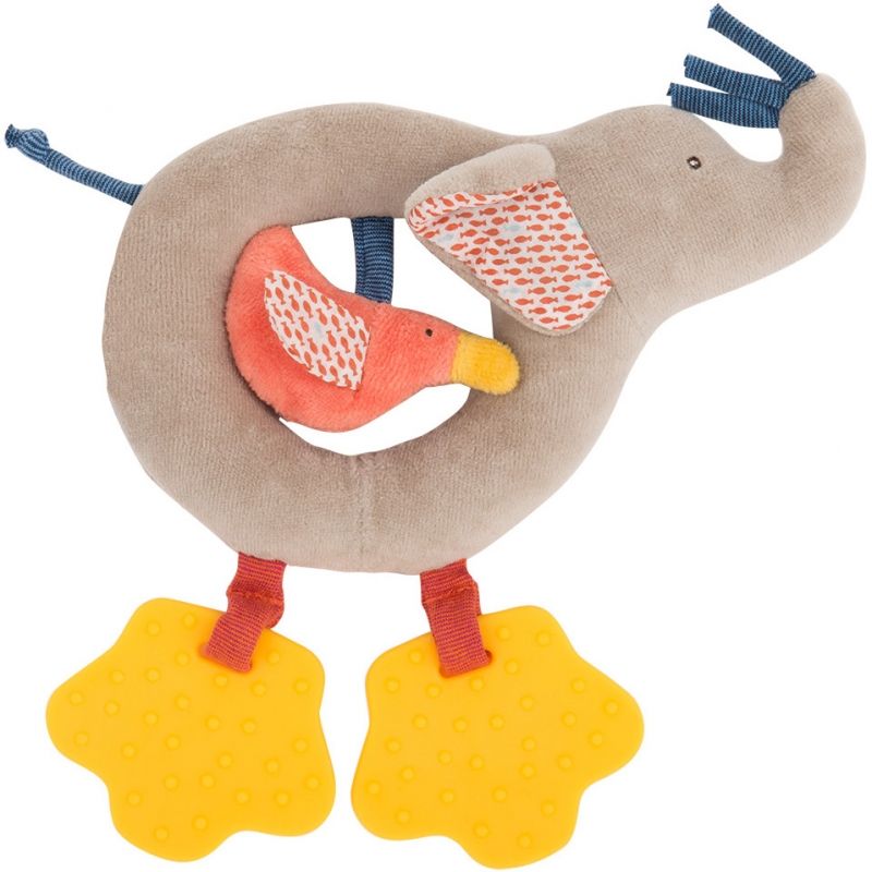 Hochet anneau éléphant Les Papoum Moulin Roty