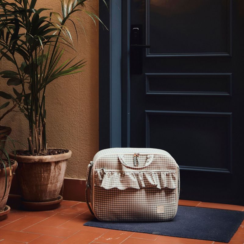 Valise de maternité Praliné Vichy Matcha Walking Mum Ambiance 7