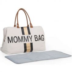 Sac à langer à anses Mommy bag doré, noir et écru - Childhome