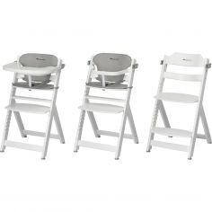 Chaise haute évolutive Timba White avec coussin
