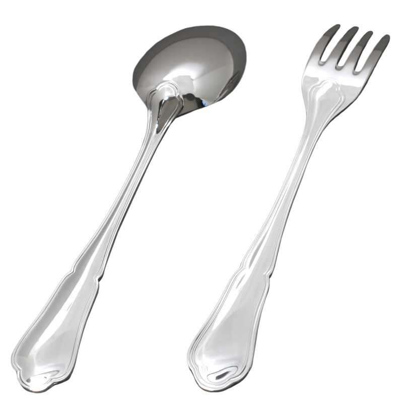 Set 2 couverts bébé Pompadour (métal argenté) Daniel Crégut