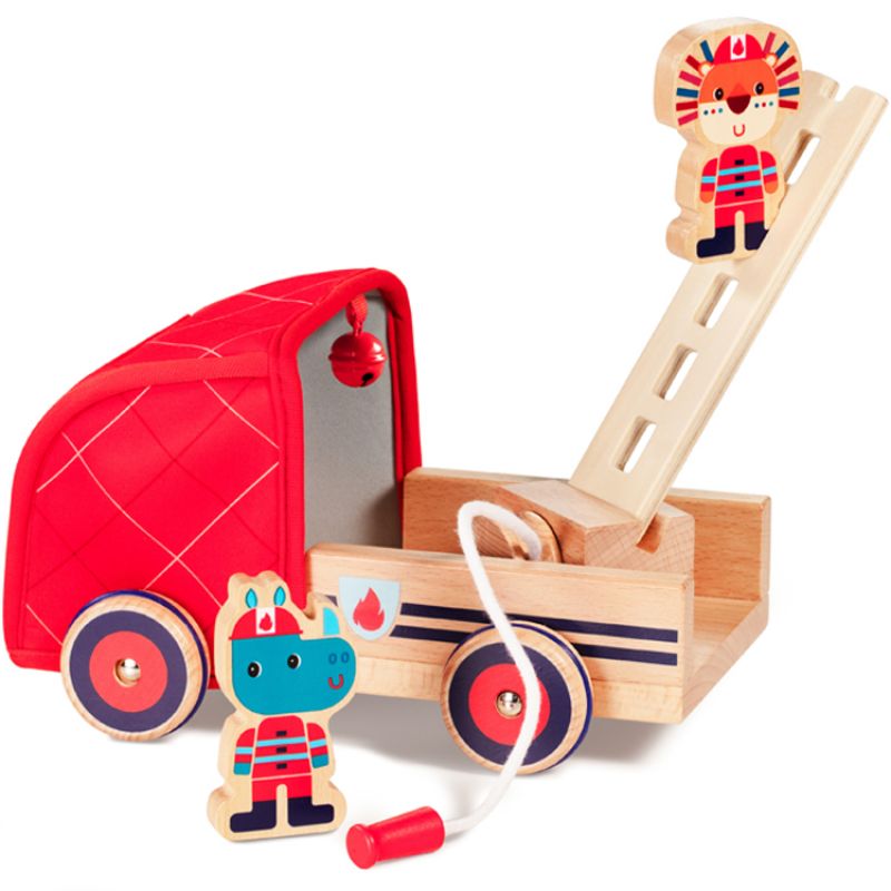 Camion de pompier et figurines en bois Lilliputiens