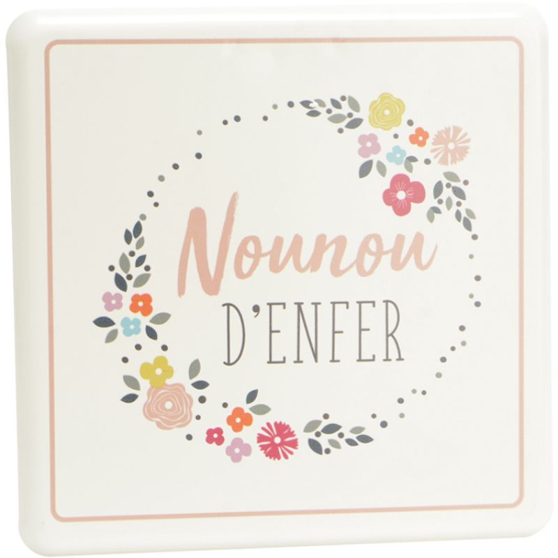 Plaque décorative en métal à accrocher Nounou d'enfer Amadeus Les Petits