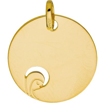 Médaille ronde Vierge ajourée (or jaune 375°) Berceau magique bijoux