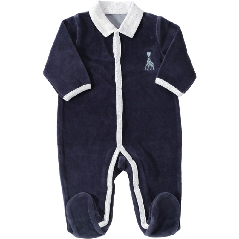 Pyjama en velours bleu édition limitée Sophie la girafe (1 mois) Trois Kilos Sept