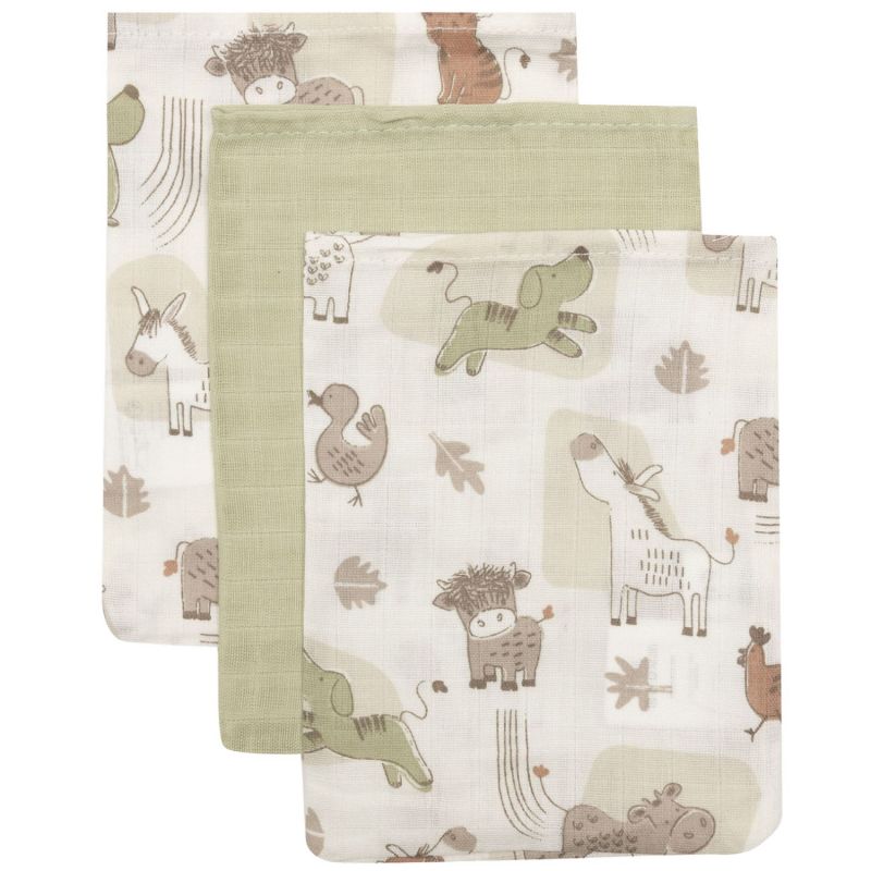 Lot de 3 gants de toilette Barn Buddies Jollein Produit 1