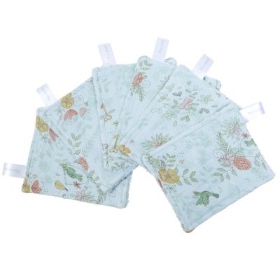 Lot de 6 lingettes lavables Paradis (8 x 11 cm) Little Crevette