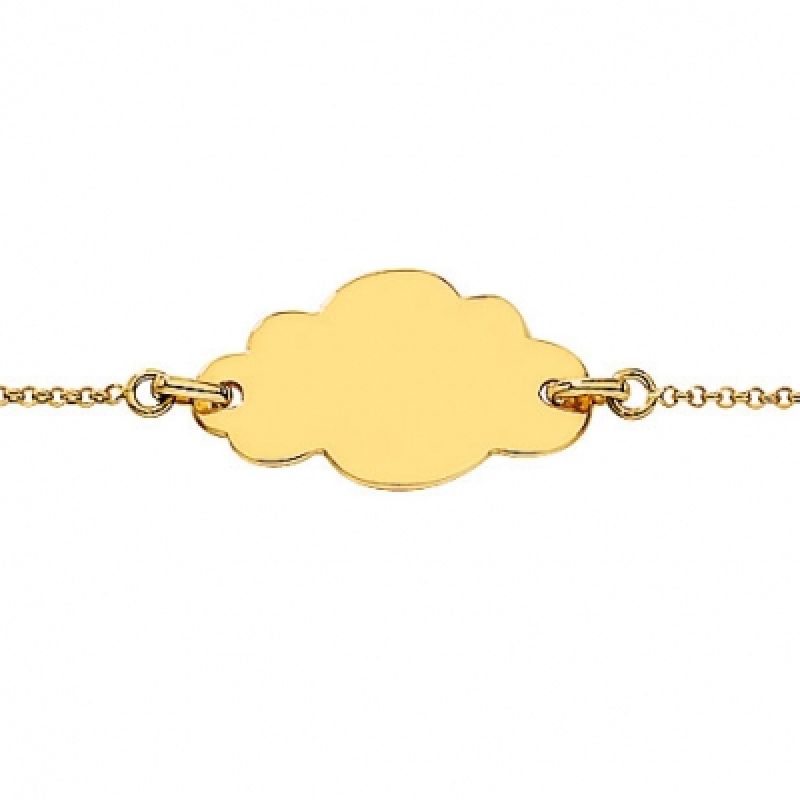 Gourmette bébé plaque Nuage (or jaune 750°) Berceau magique bijoux
