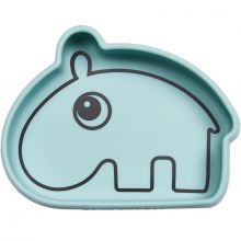 Bol antidérapant silicone Ozzo hippopotame bleu  par Done by Deer