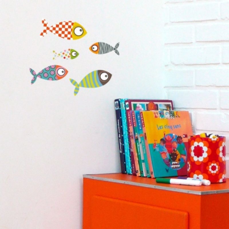Stickers petits poissons multicolores Série-Golo