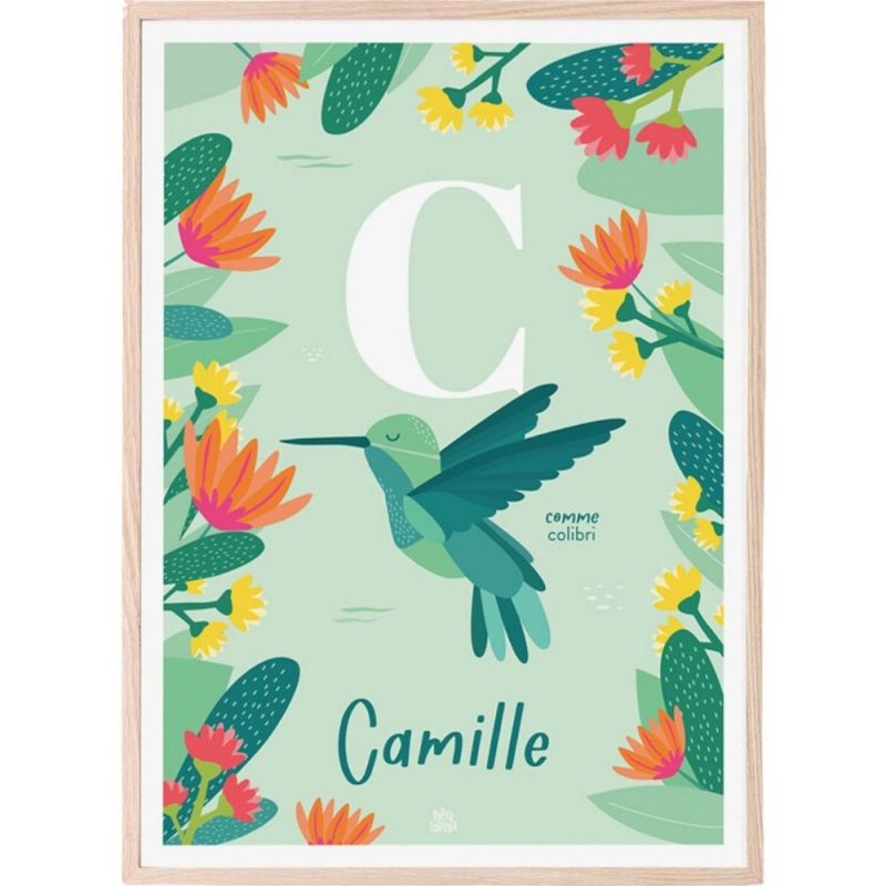 Affiche enfant personnalisée prénom et initiale (A3) Papier curieux