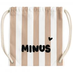 Sac à ficelles enfant rayures rose - Zakuw