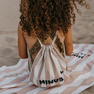 Sac à ficelles enfant rayures rose