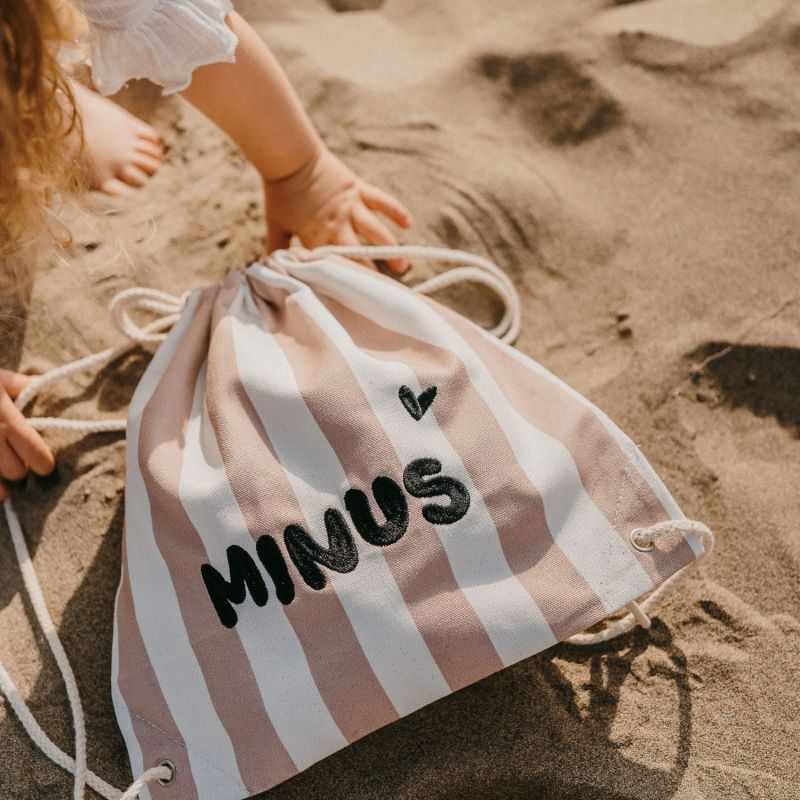 Sac à ficelles enfant rayures rose Zakuw Ambiance 7