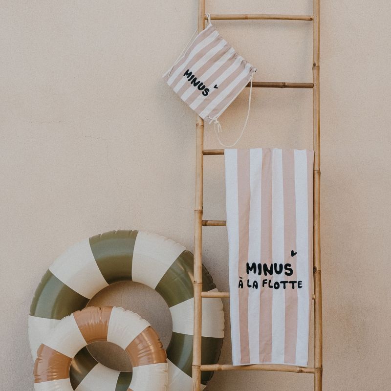 Sac à ficelles enfant rayures rose Zakuw Ambiance 8