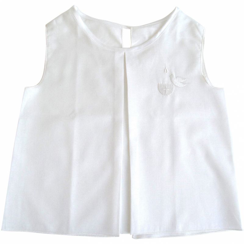 Blouse de baptême brodée blanche Baricentro